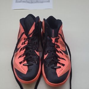 Nike Orange and Black High-Top Athletic Shoes